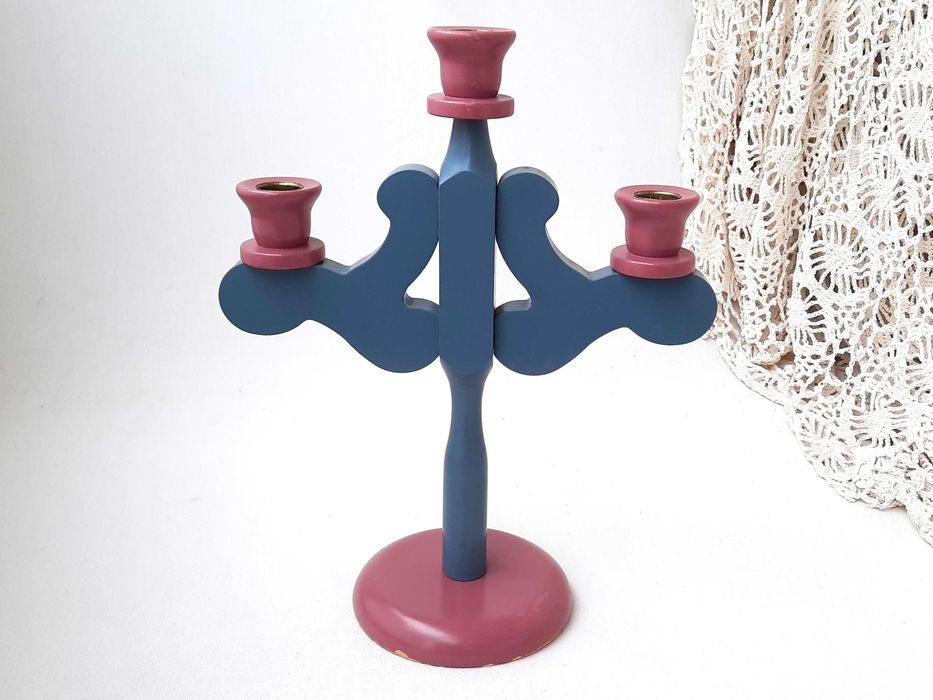 Stary drewniany świecznik - Szwecja