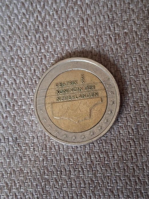 Moeda rara : 2 euros Beatrix Koning der Neterlanden (ano 2000)