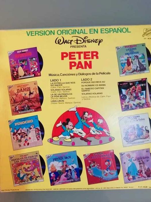 Walt Disney presenta Peter Pan Vinil Musica infantil Venezuelana - América do Sul*