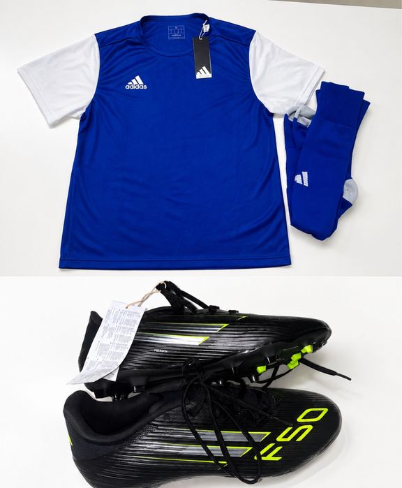 Kit Adidas: F50 43 + Camisola M + Meias