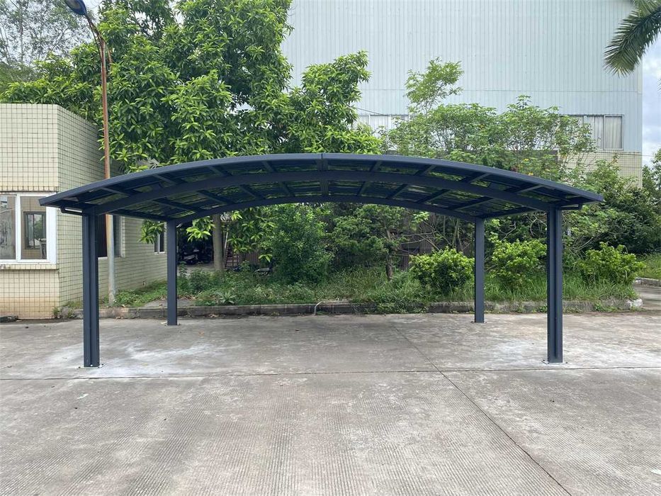 Wiata samochodowa 5,5 x 6m dwustanowiskowa Aluminum i lity poliwęglan