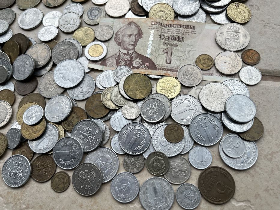 Zestaw monet 285 szt cały świat mix różne banknoty