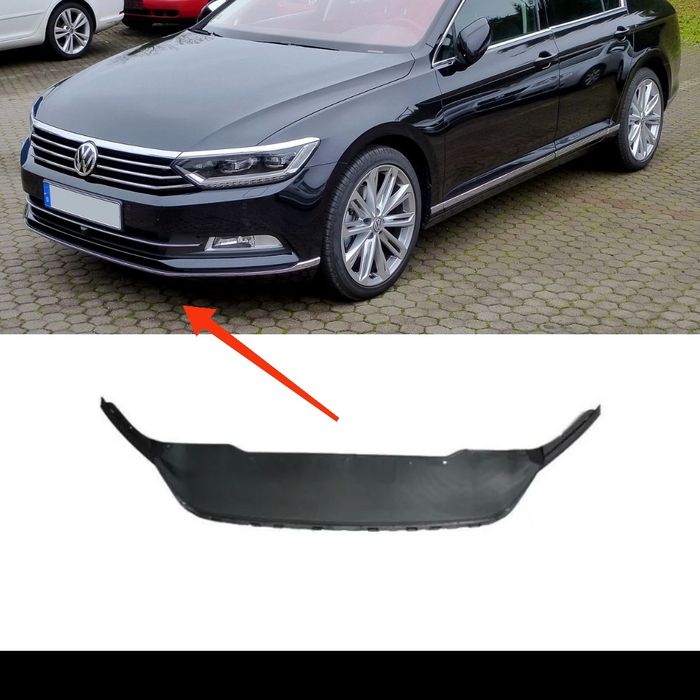 Губа спойлер переднього бампера VW Passat b8 eur