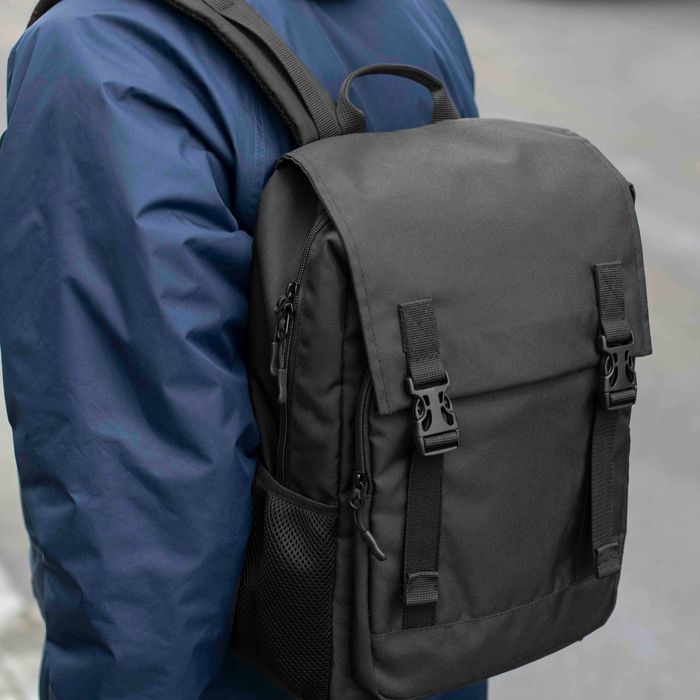 Міський рюкзак чорний тканинний ТENTAUR молодіжний портфель на 18 л