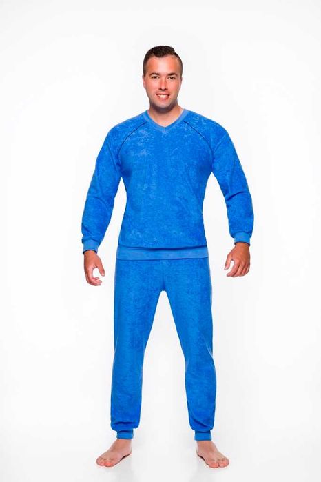 Piżama męska frotte ze ściągaczami roz. XXL (ponowne wystaw.)