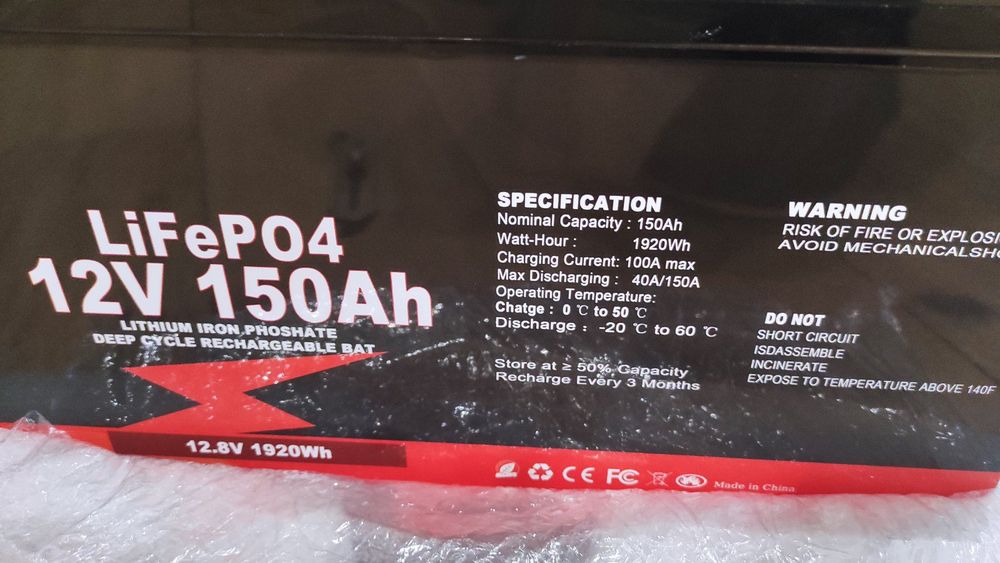 LiFePo4 Акумулятор 12v/24v 100Ah/150Аг BMS 100A Bluetooth