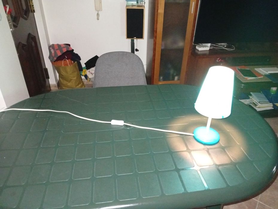 Candeeiro de mesa de cabeceira azul  1.70cm fio com lâmpada incluída
