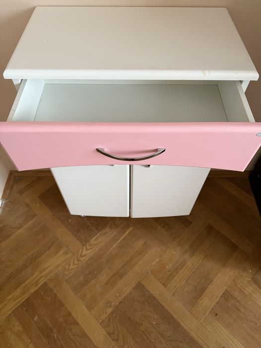 Тумбочка у ванну кімнату Aqua Rodos біло-рожева