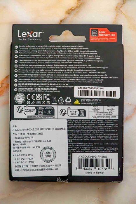 Cartão Lexar Professional CFexpress Tipo A Série GOLD 80Gb, 900Mb/s!