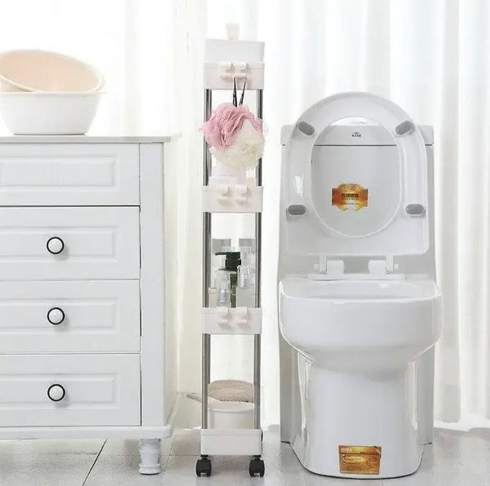 Складна полка (етажерка) для кухні та ванної на колесах