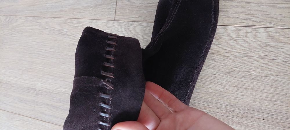 Kangol r.38 brązowe zamszowe kozaki do połowy łydki