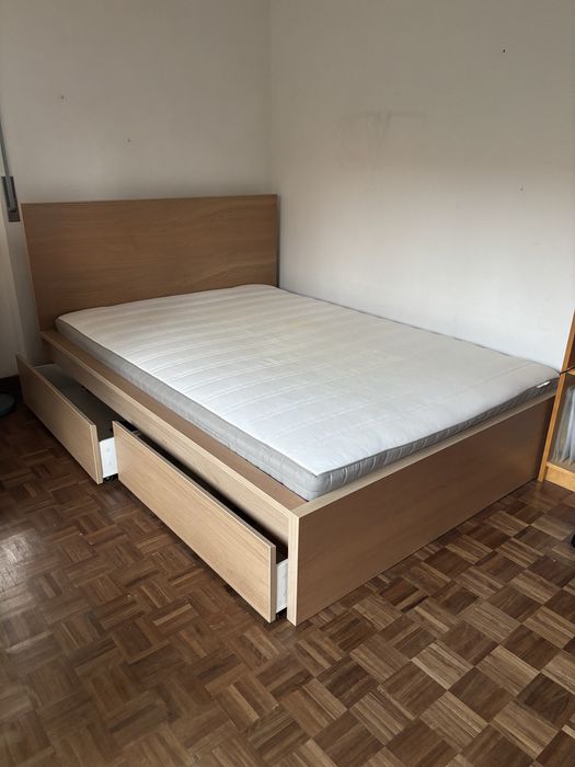 cama ikea malm, com 4 gavetas