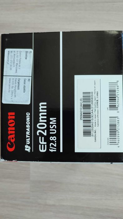Obiektyw Canon EF 20 mm f/2.8 USM | jak NOWY