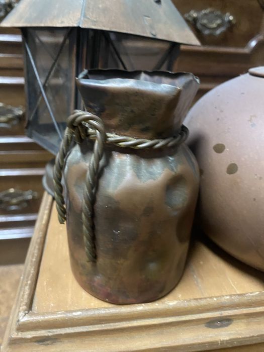 Lote de Peças Rústicas Decoração Antiga – Cobre Martelado e Latão