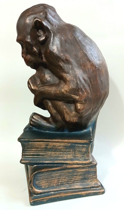 Винтажная большая керамическая копилка Обезьяна Дарвина 37 см