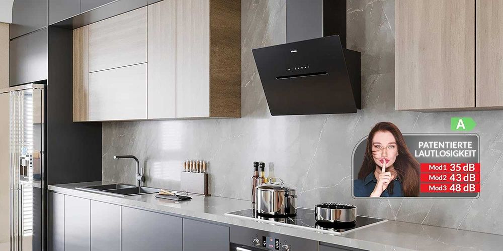 Okap kuchenny RADIALITIC KÜGERR 60 cm bardzo cichy - czarny