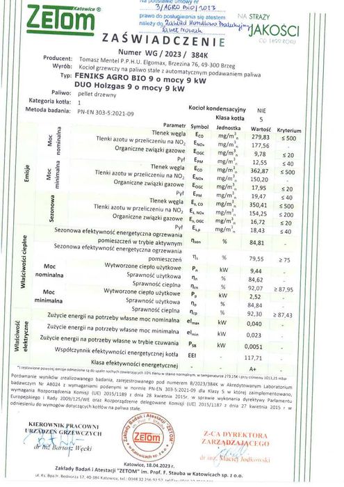 kocioł, piece 5 klasa AGRO BIO 9 kW pellet, drewno