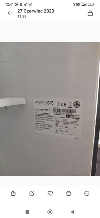 Pokrywa rozdzielająca dwie szuflady lodówka Daewoo model FRN -Y22F1V1