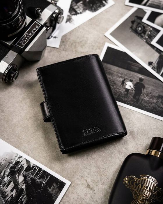 zestaw prezentowy: skórzany portfel męski, etui na karty i brelok