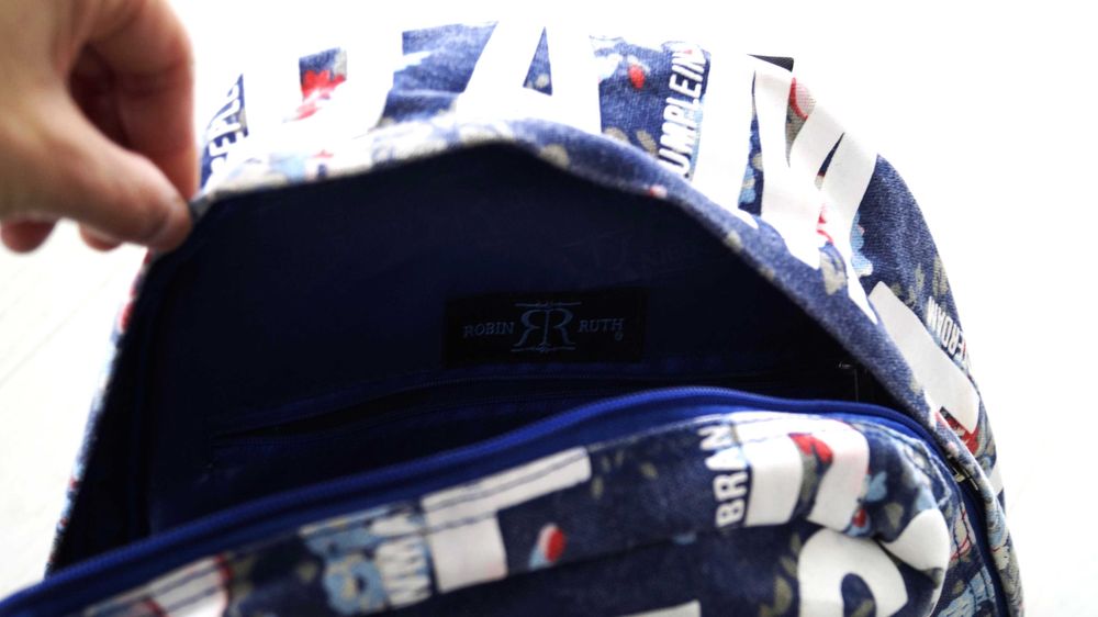 Plecak AMSTERDAM, granatowy, kwiatki, stan bardzo dobry