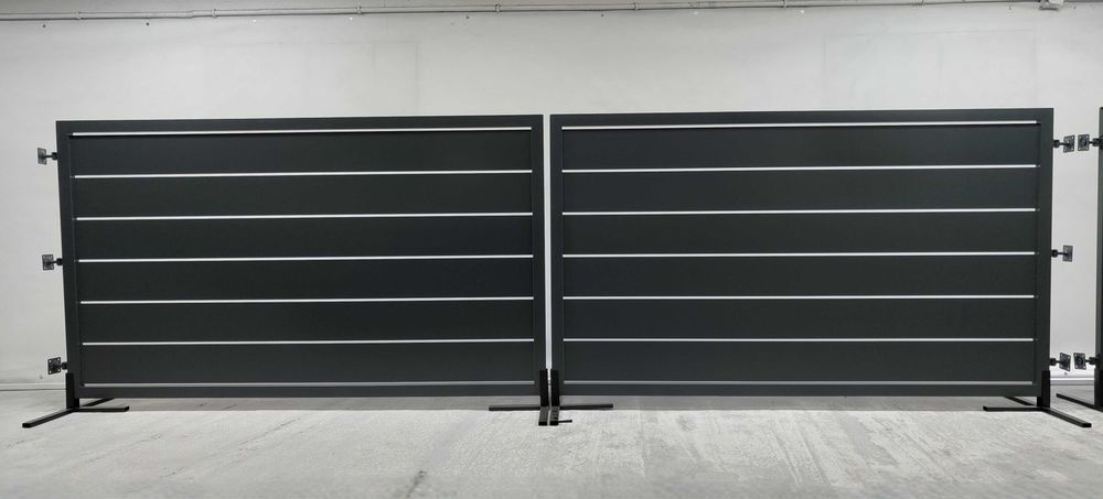 Brama dwuskrzydłowa 5m + furtka 1m - ALUMINIOWA