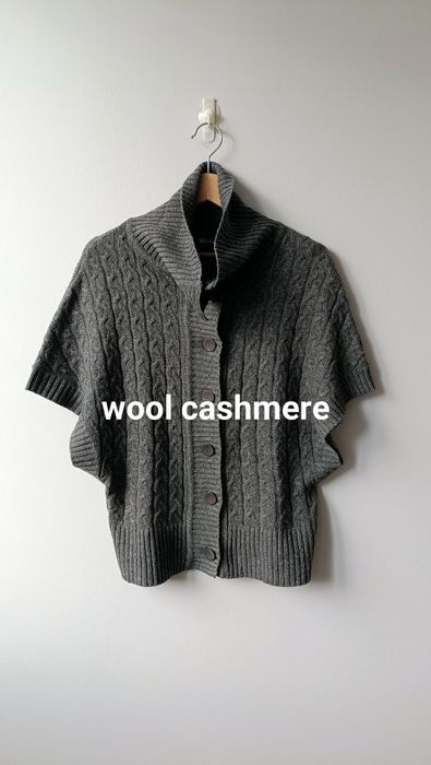 Kamizelka damska bezrękawnik pulower wełniana wełna wool oversize