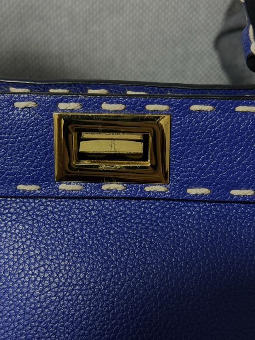 Сумка шкіряна Fendi синня