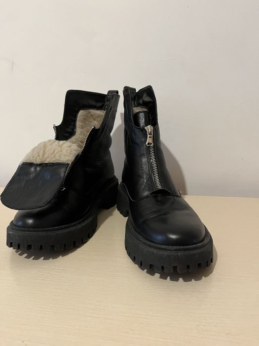 Зимние кожаные ботинки