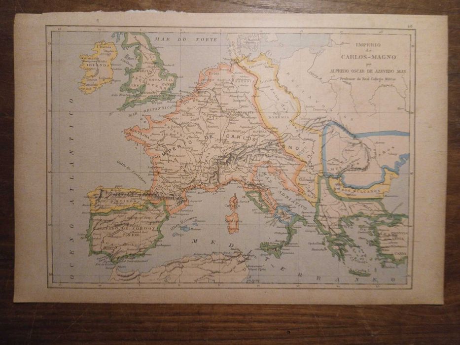 Mapa Império Carlos Magno (Final do Séc XIX, Inícios do Séc XX)