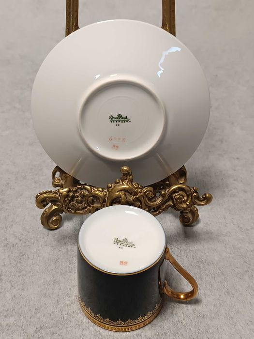 Rosenthal Kobaltowa Filiżanka Złocony Duet