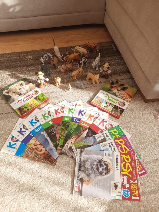 Sprzedam używane figurki zwierząt z gazetkami