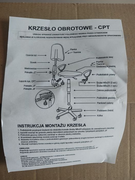 Krzesło obrotowe niebieske