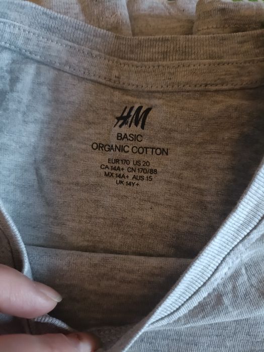 Szara bluzka z długim rękawem Basic rozmiar 170. H&M