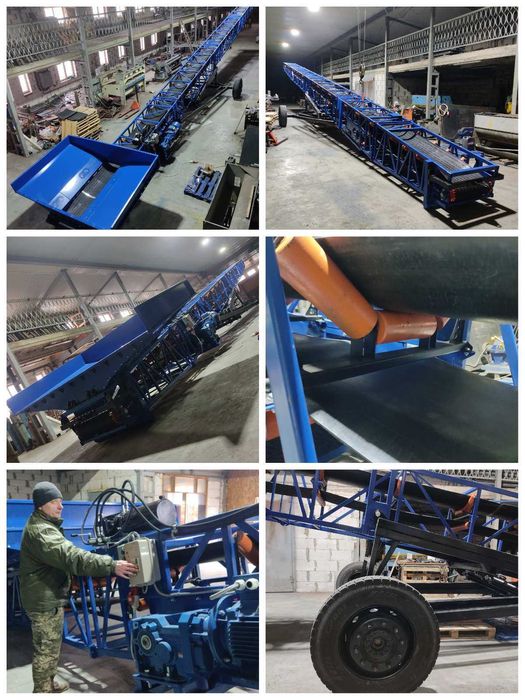 Ленточный транспортер, конвейер для зерна, песка, щебня, баржи, склады