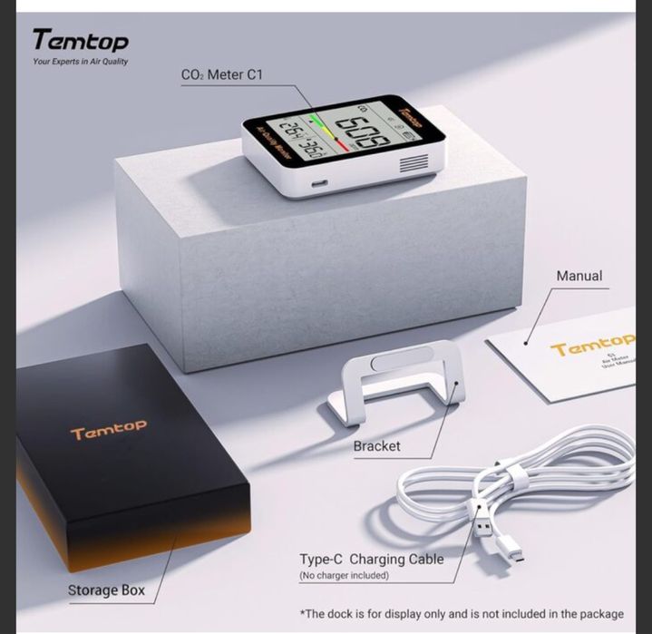 Temtop c1 - термометр, гігросетр, со2, вимірювання якості повітря