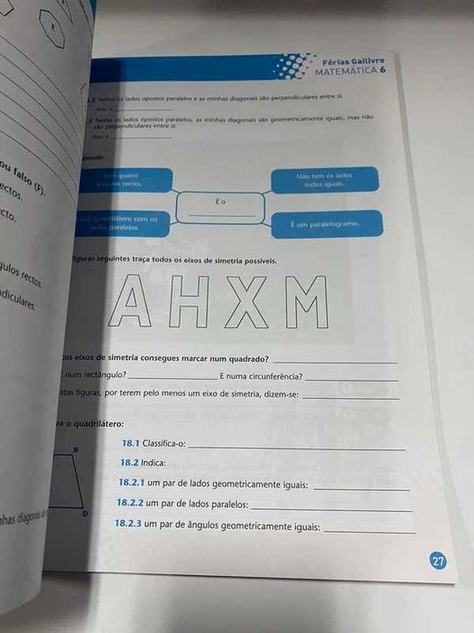 Manual escolar - Férias Gailivro 6 - Matemática