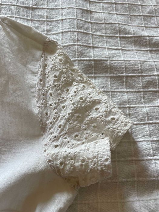 vestido branco de linho com renda tamanho m