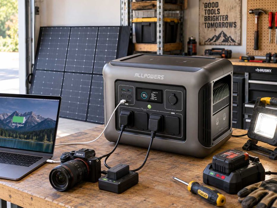 Estação de energia portátil ALLPOWERS R1500 LITE Painel Solar 100W Nova