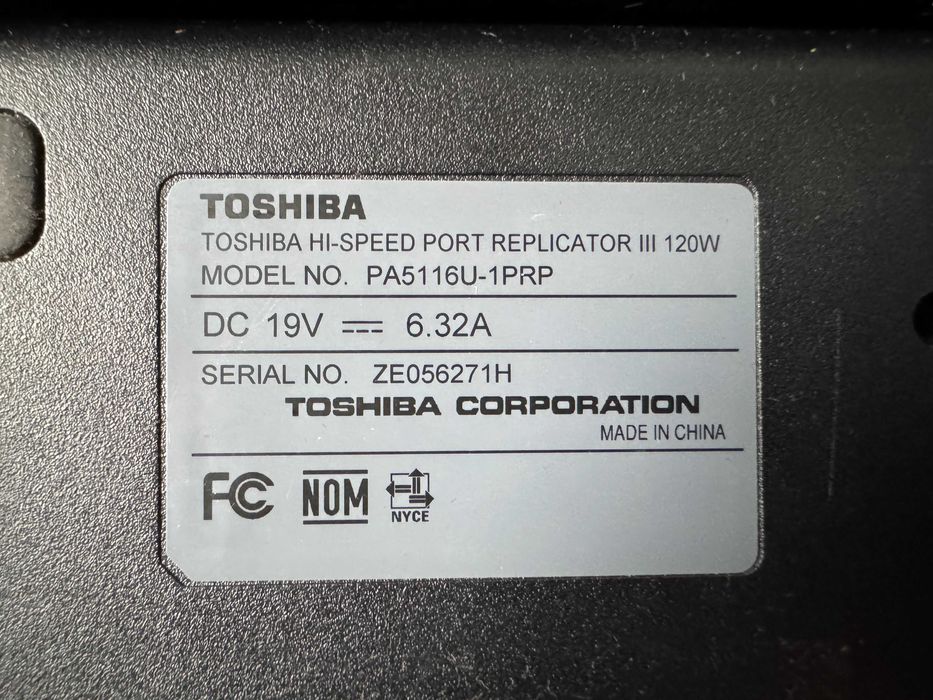 Док-станція для ноутбука TOSHIBA PA5116E-1PRP Dell PR02x