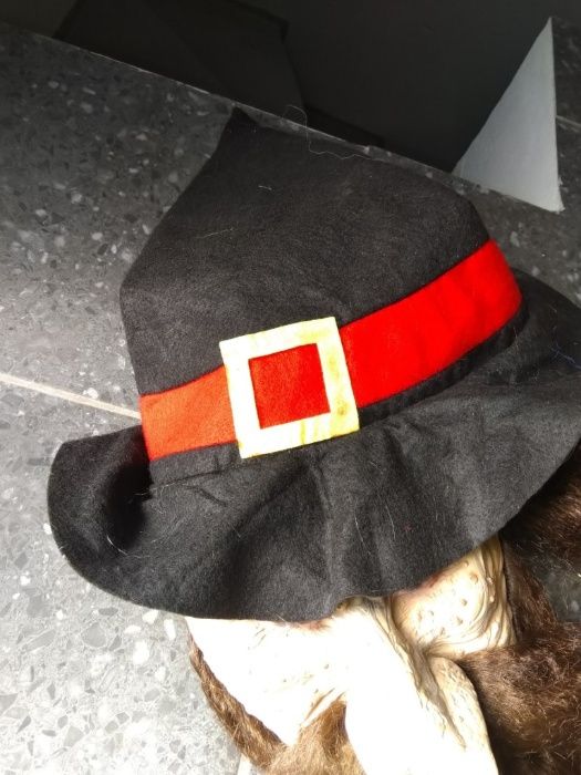 Máscara Feiticeiro c/Barba,Cabelo e Chapéu,silicone-Halloween+Carnaval