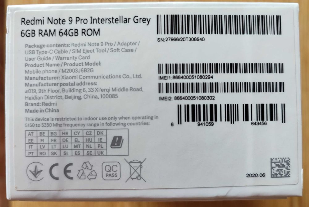 Xiaomi Redmi Note 9 Pro 6/64GB EU Global (UA) Interstellar Gray