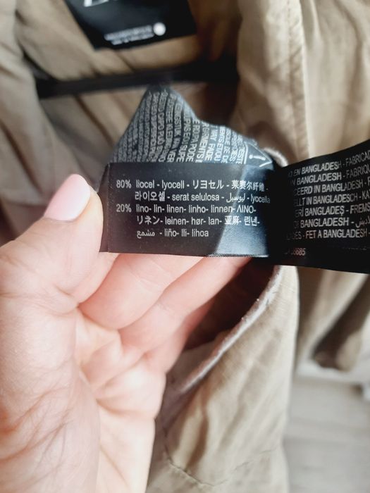 Zara trencz płaszcz Lyocell Len oliwkowy XS S M L