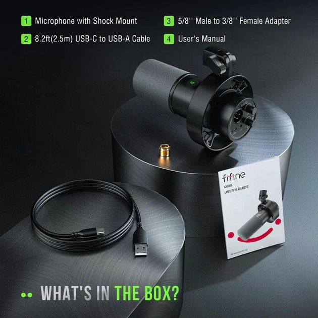 Динамический USB/XLR Микрофон Fifine K688