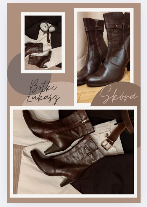Botki czekoladowe skóra Łukasz