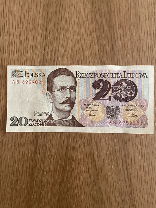 Banknot 20 zl Traugutt 1982