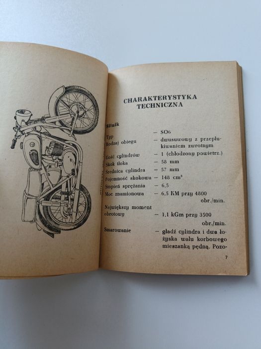 1959 Motocykl SHL 150 M06-T instrukcja obsługi polski motor PRL