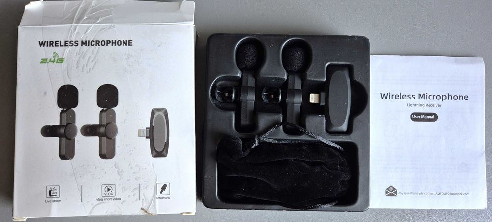 Aikela Bezprzewodowe mikrofony do iPhone'a, iPada, mikrofon krawatowy