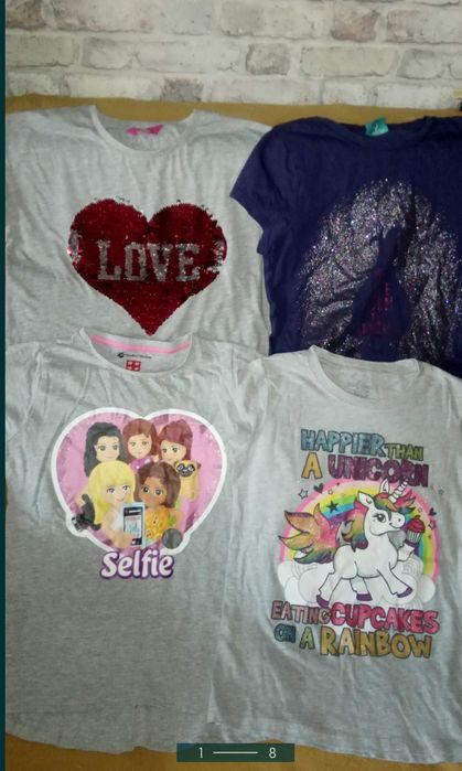 Zestaw 4 koszulki bawelna Lego Friends ,kucyki ,trolle, 9-1l lat