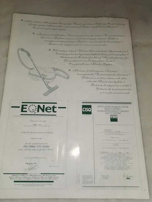 Manual antigo aspirador Vortech Force