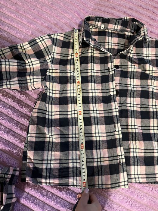 Костюм в клетку юбка рубашка S